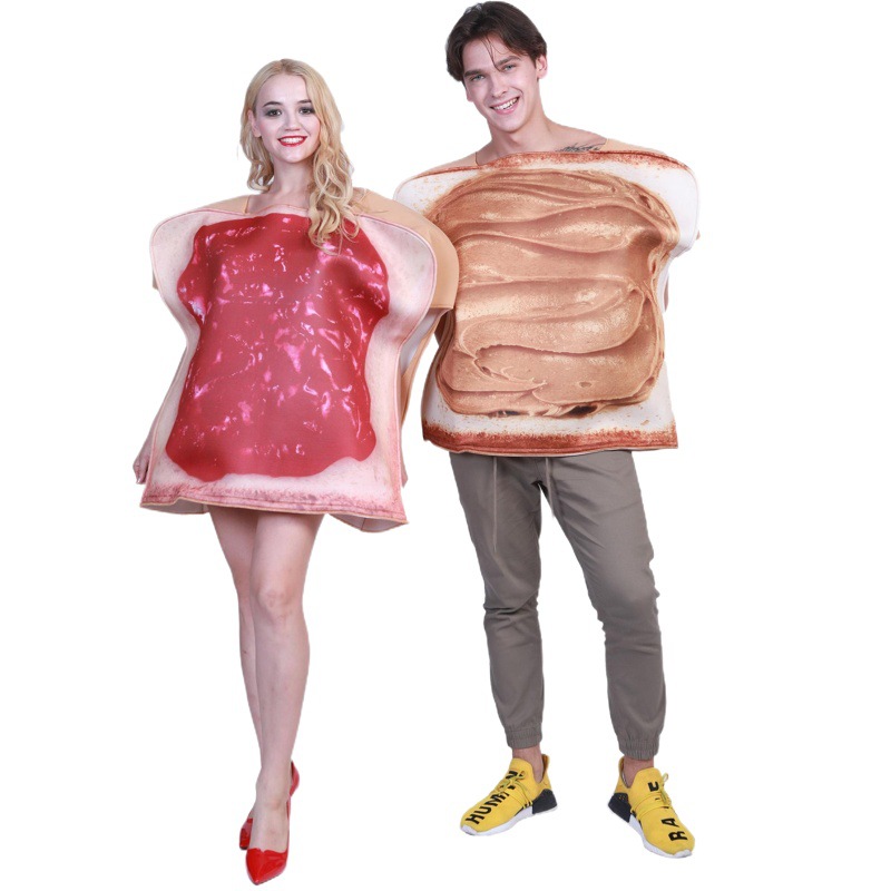 Fábrica de suministro transfronterizo de Halloween pareja mermelada traje de comida Halloween fiesta de vestir ropa