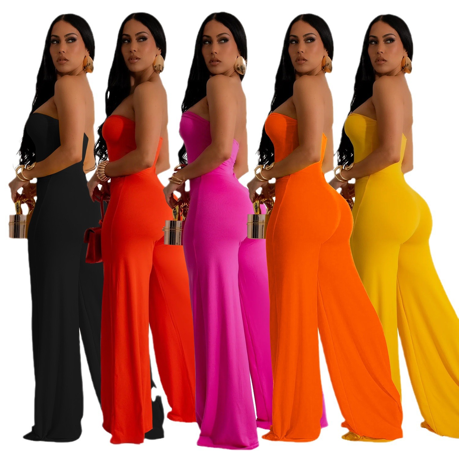C6941 Aliexpress transfronterizo Amazon estación independiente de moda europea y americana ropa de mujer pantalones de moda de color sólido image 6