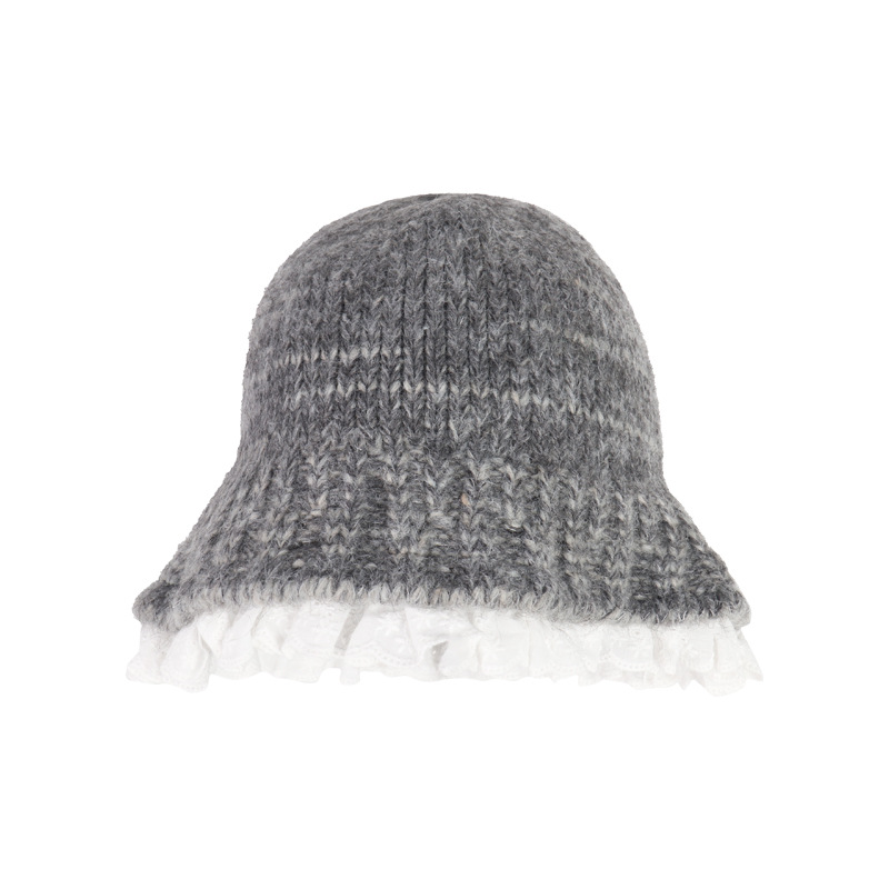 Korean lace knitted fisherman hat for women, sweet warm in autumn and winter, versatile to show off face, small woolen_viptrois.com