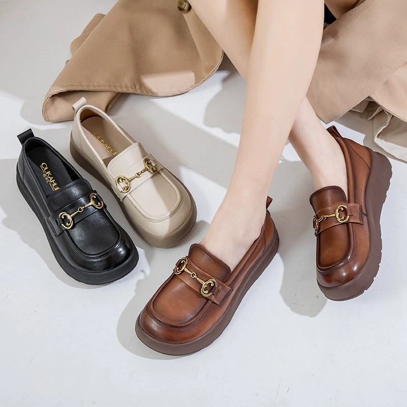 Non-slip shoes, footwear high heels, loafers, autumn, trend of season, for middle age