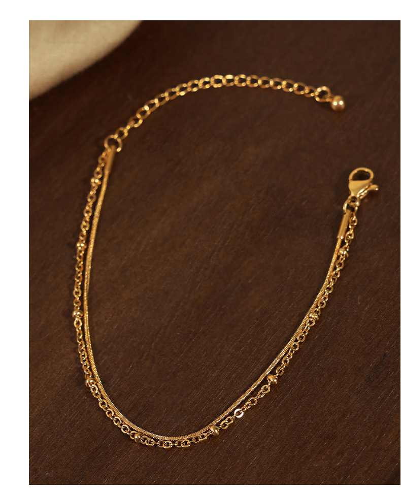 Holiday, Daily Occasion PVD Coated Real Gold Plated Solid Color Titanium Steel Casual Simple Style Waterproof Non Tarnish Titanium Steel Bracelets