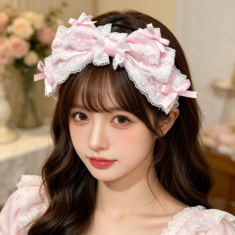 Dos dimensiones Lolita correa de cabello chica gato oreja clip de cabello cómic cosplay Lolita criada correa de cabello