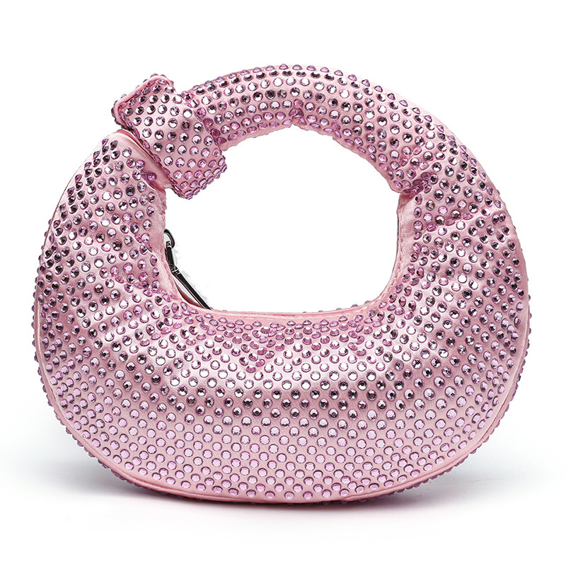 Cross-Border Diamond-Encrusted Mini Donut Bag, Sparkling Rhinestone Crossbody Bag, Versatile Shoulder Bag, Clutch, Evening Bag - Thumbnail 7