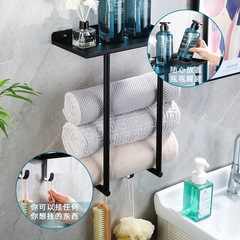 Amazon bathroom towel rack without drilling wall-mounted multifunctional storage rack bathroom towel holder fixed