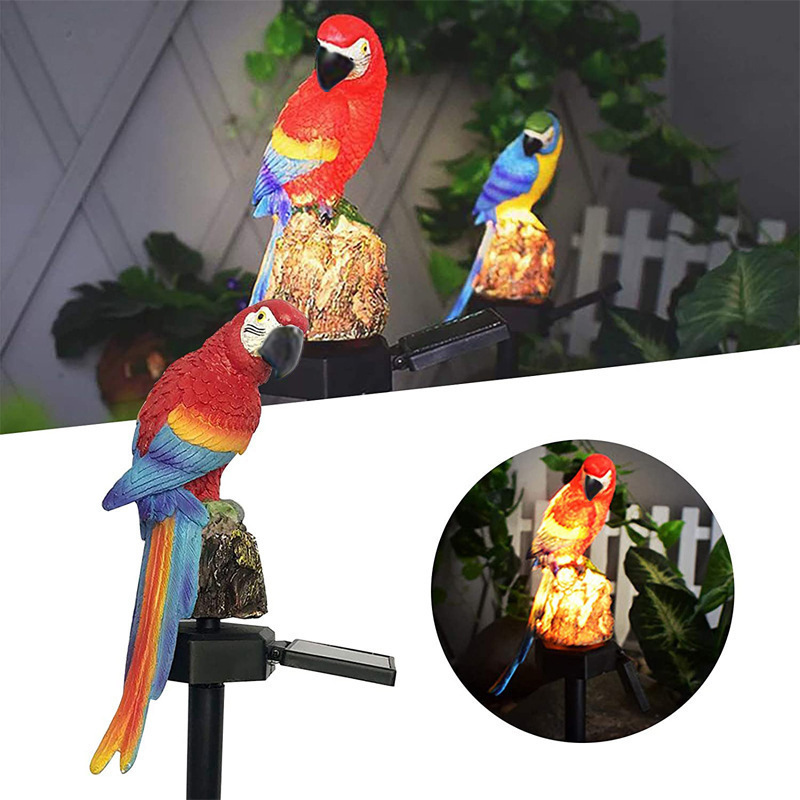 Cross-border simulation solar resin parrot lamp outdoor park ground embedded landscape lamp garden creative decorative lawn lamp