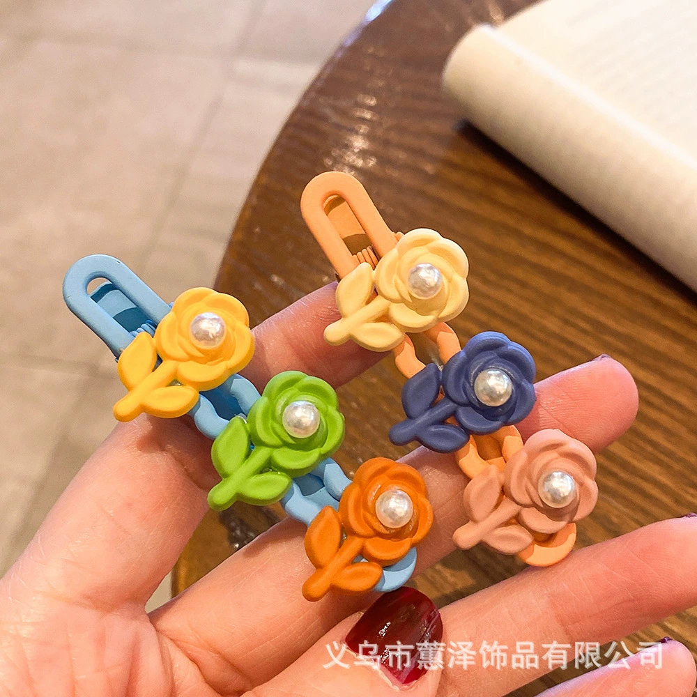 Милая матовая заколка для волос, декоративный цветок