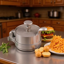 跨境汉堡压肉器铝合金肉饼工具家用手动可调节按压汉堡肉馅饼模具