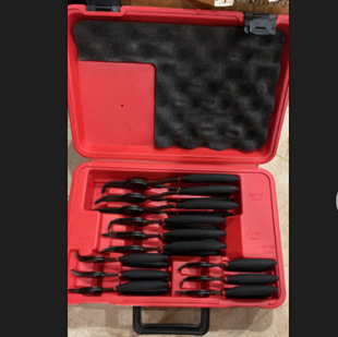 Production of 12-piece set of inner and outer open chute retaining ring pliers straight head elbow snap ring circlip pliers set of auto repair tools