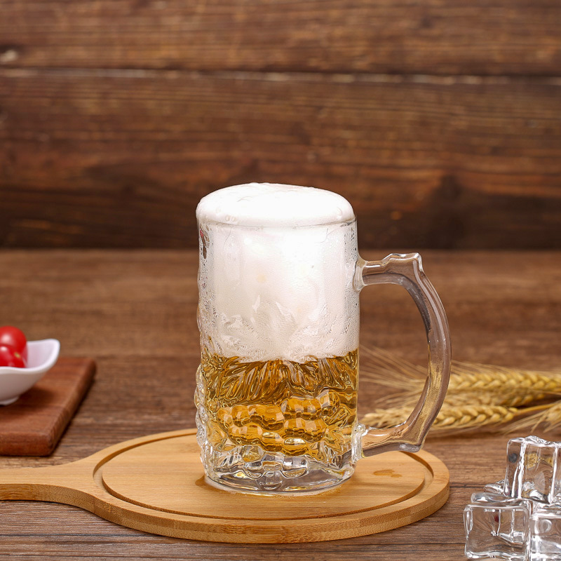 无铅玻璃杯带把手扎啤杯大号精酿啤酒杯大容量酒杯酒吧杯子茶杯