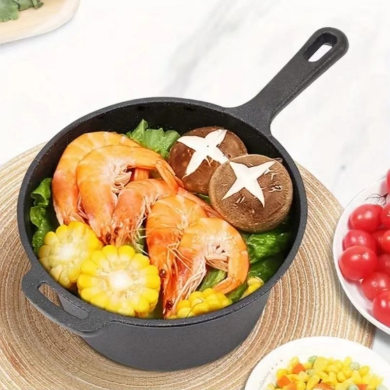 Olla para cocinar fideos, olla para sopa de leche, olla de hierro fundido para cocinar arroz/olla para leche, olla para complementos alimenticios para bebés, olla para guisos, sartén, cocina de inducción, utensilios de cocina que preservan la salud.