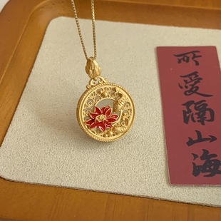 Jade Lotus Fish Necklace for Women Popular Light Luxury Accessory Hetian Jade Pendant Collarbone Chain Jewelry Pure Silver Versatile