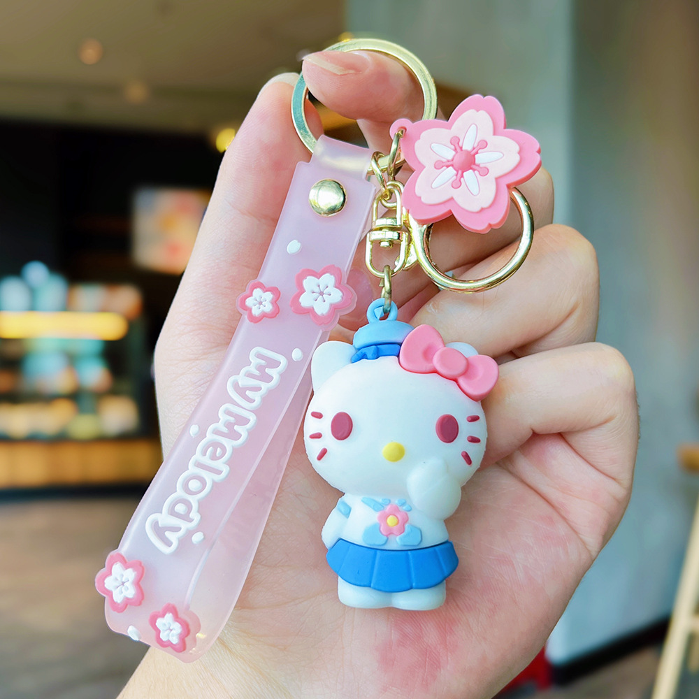 Cartoon Sanrio llavero Kulomi Yugui perro de goma suave muñeca niña corazón colgante colgante pequeño regalo al por mayor