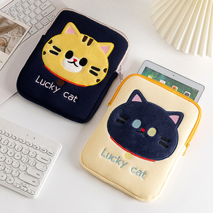 Cute Cartoon Cat Head iPad Computer Storage Bag Notebook Liner Bag Apple Pro Notebook Storage Bag