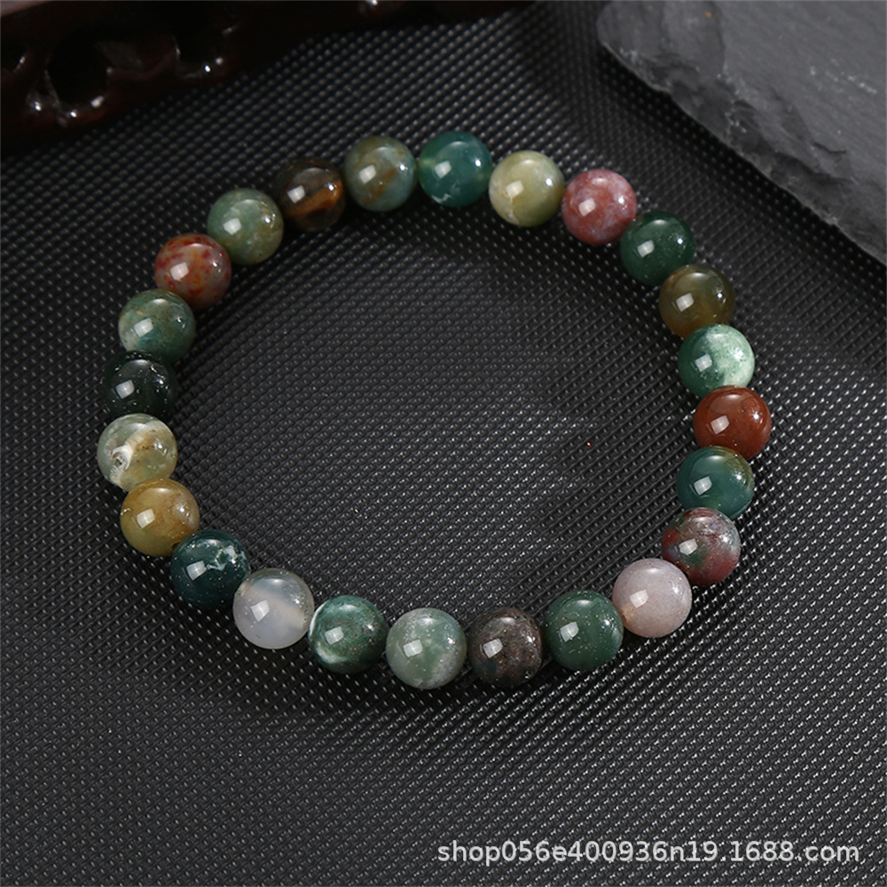 Moda simple 8mm pulsera de piedra de ágata natural alta sensación de mano de cristal cuentas pulsera comercio exterior al por mayor damas