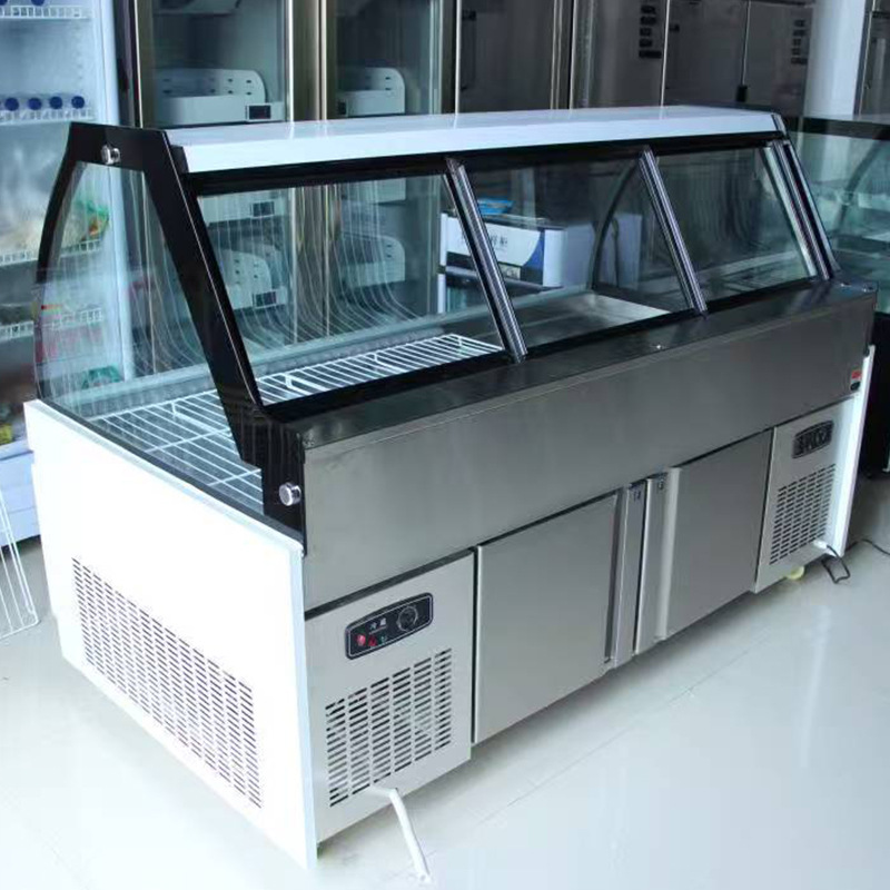 Refrigeración por aire recto congelador de cocina de cocina mostrador congelador congelador de alimentos cocinados comerciales almacenamiento de verduras frías fábrica directa