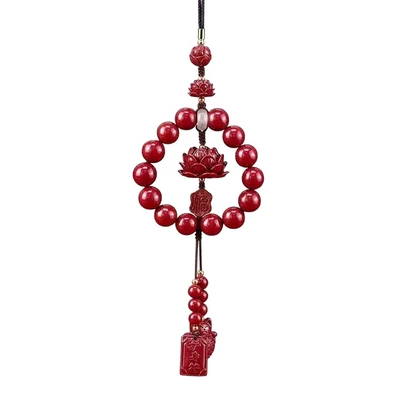 Cinnabar Lotus Car Pendant: Car hanging
