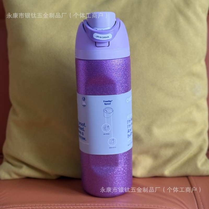 24oz印花新款跨境亚马逊热销owala不锈钢真空户外运动水壶随手手|undefined