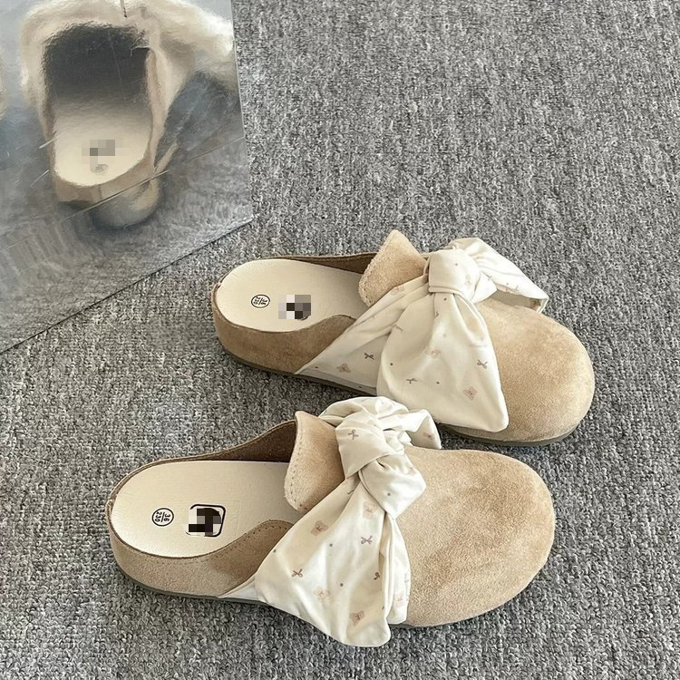 Zapatillas de cabeza de arco francés para mujeres con suela gruesa y transpirable Boerken medio zapatillas de verano 2026 zapatillas frías suaves