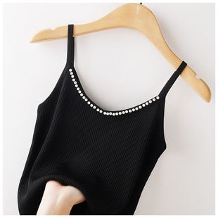 Clearance Sale~ Beaded Outerwear Camisole for Women, Summer Suit Inner Layer, New Slim Fit Trendy Ribbed Top