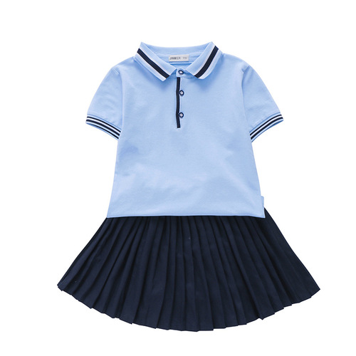 Kindergarten uniform summer suit new short-sleeved children's British college style class uniform primary and secondary school uniform customization