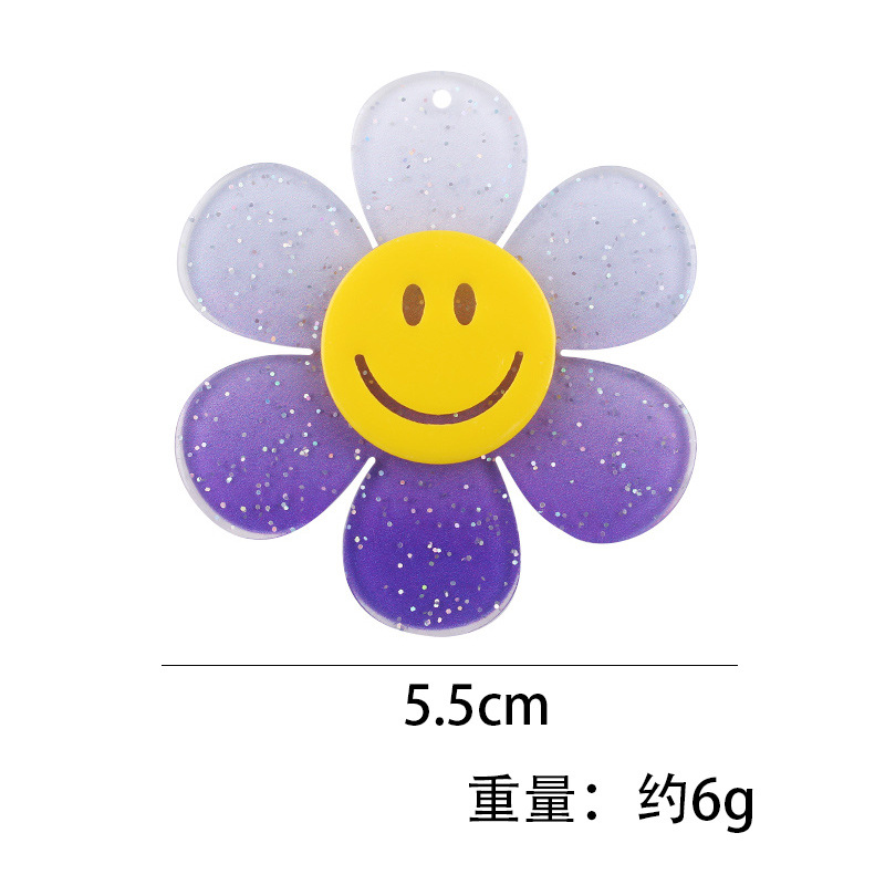 Nuevo acrílico sonriente girasol pequeños accesorios creativos ing nicho flores frescas llavero accesorios accesorios