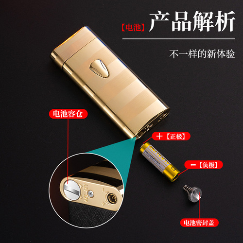 CL1806 Slim Stripe Inflatable Induction Ignition Lighter Metal Windproof Direct Flush Gift Lighter Wholesale