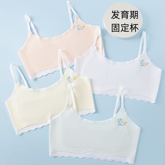 女の子の発育期の中学生の下着の学生の若い女性の胸の固定の杯の9-12段階の子供の小さいベスト