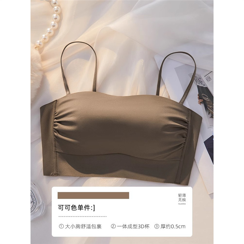无痕抹胸防走光内衣女大胸显小裹胸聚拢吊带美背无钢圈文胸罩薄款|undefined