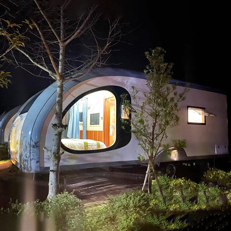 Contenedor RV creativo casa de oficina móvil verano padres e hijos juegan camping viviendo remolque personalizado