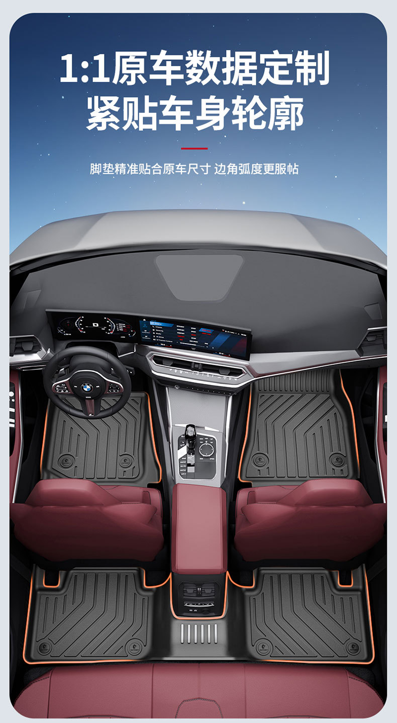 BMW X1 IX1 X3L IX3 Series X4 Series X5L X7 M2 Series M3 M4 I3 I5 2 Series 5 Series 7 Series TPE Floor Mats