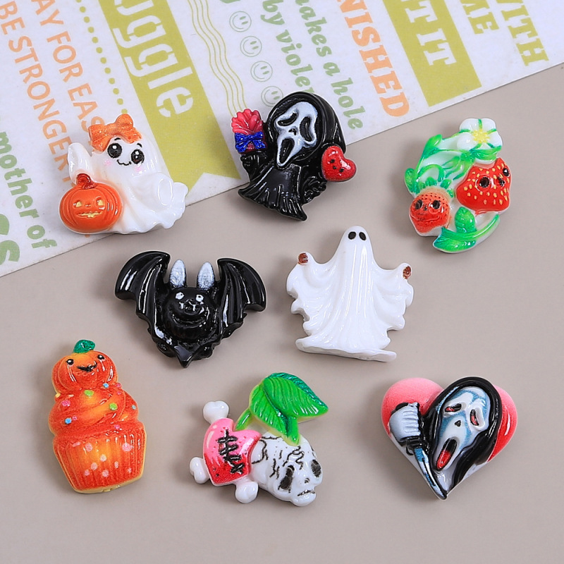 漫画ハロウィン悪魔カボチャ手作り diy クリーム接着剤アクセサリー樹脂アクセサリージュエリーヘアピン材料卸売|undefined
