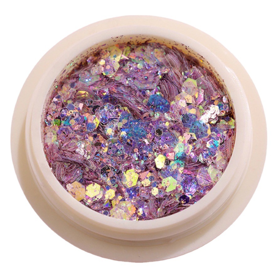 Joyería de diamantes de uñas flash mezclado brillo lentejuelas láser lágrima topo maquillaje de ojos gradiente flash color polvo joyería de uñas