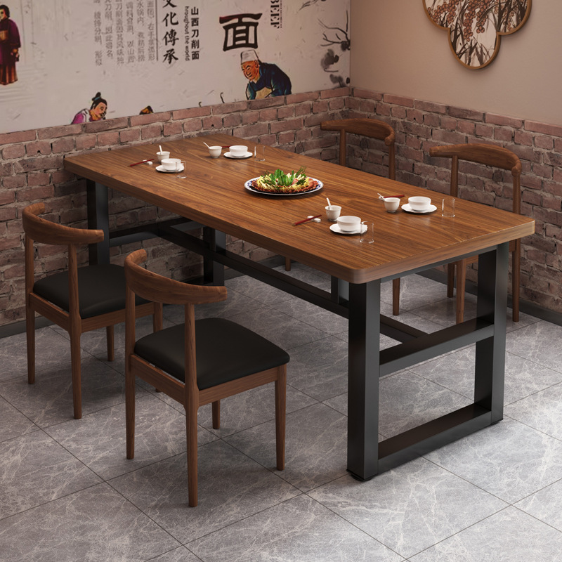 mesa de comedor mesa de recepción comercial snack bar bar barbecue tabla rectangular tabla de mesa grande mesa de comida rápida combinación de mesa y silla