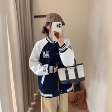 秋季新款韩版休闲时尚减龄重工卡通刺绣宽松棒球服卫衣外套女2127