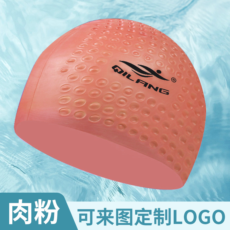 Gorro de natación de silicona, talla grande, para adultos, con protección para los oídos, protector de cabello, impermeable, logotipo personalizado, unisex, venta directa de fábrica