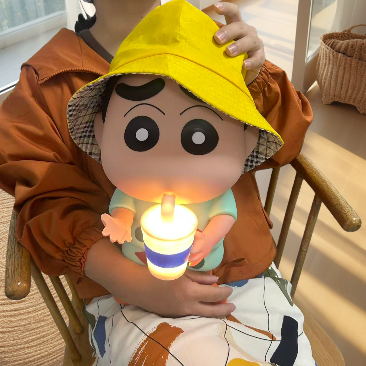 짱구오르골무드등 큰 밀크티 촬영 램프 크레파스 작은 새로운 손 큰 사람 인형 충전 빛나는 이미지 5