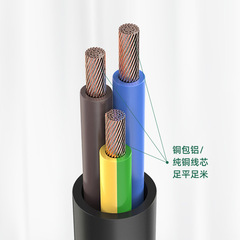 Copper sundial pure product power cord 1.5 meters rice cooker display device connection cord 0.75 flat plug wire