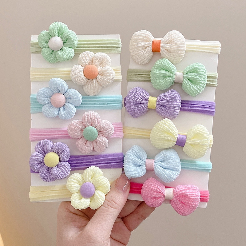 Juego de 12 piezas de lazo de color flor de color caramelo