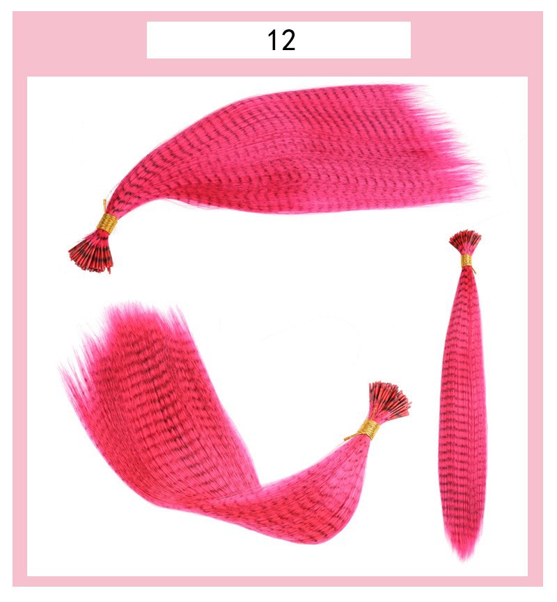 Peluca de extensión de cabello de plumas de seda de alta temperatura de fibra química especial transfronteriza