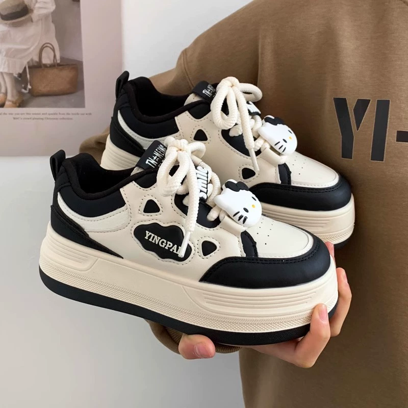 Жикоростные туфли на толстой подошве детей 2024 новые весенние и осенние премиум-класса маленькие белые туфли ретро легкие кроссовки