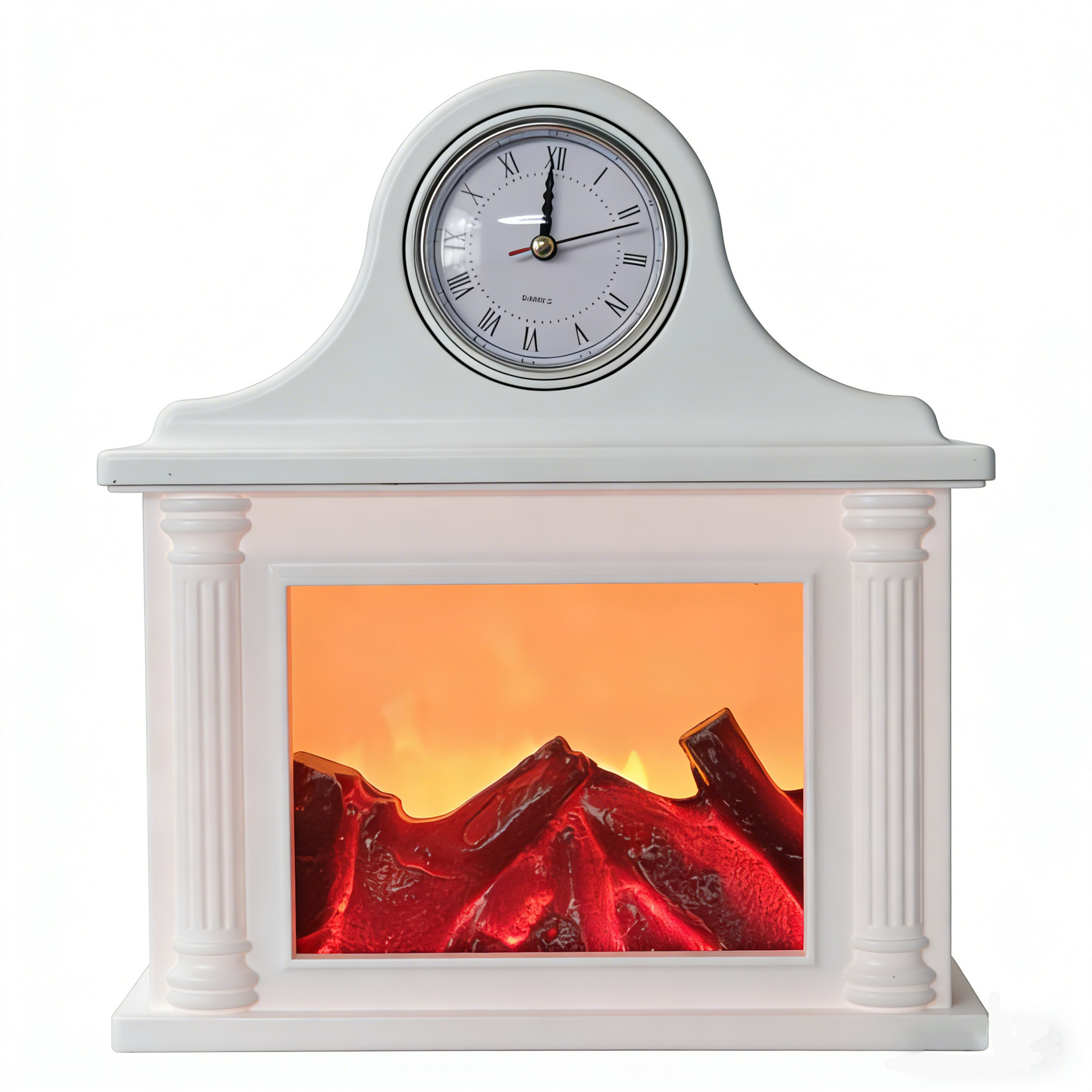 Nueva chimenea carbón leña pila llama lámpara de viento decoración decoración de Navidad decoración de reloj de pared