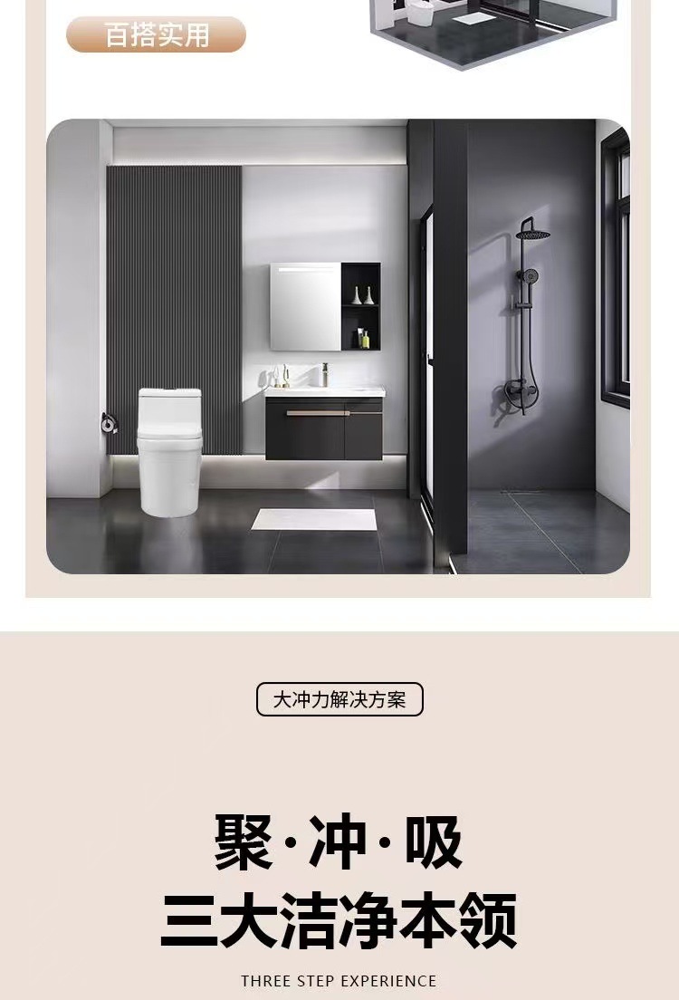 Small-sized toilet with super vortex siphon anti-clogging and anti-odor, rental house sit-down toilet, household source factory Item Picture