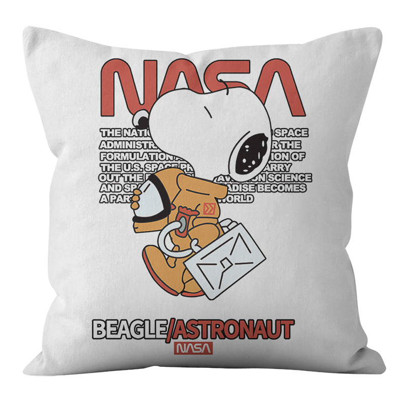 Animación dibujos animados Snoopy almohada cubierta sofá sala de estar dormitorio cojín almohada decoración del hogar simple almohada cubierta