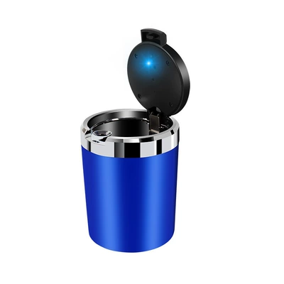 Car ashtray | Ashtray with Metal Inner - cool-blue-flip-top-model