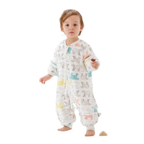 Baby sleeping bag, children's anti-kick quilt pajamas, spring, autumn and winter baby split-leg sleeping bag, newborn one-piece pajamas