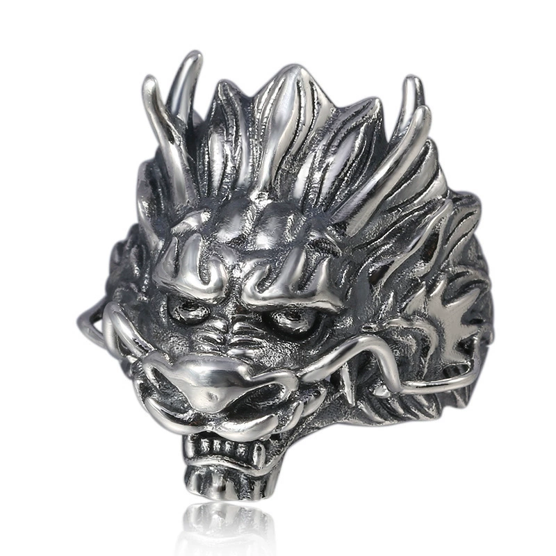 Мужское кольцо Thai Yin Retro Twelve Zozhu Driven Tide с персональным властным драконом King Open Dragon, оптовая продажа с завода