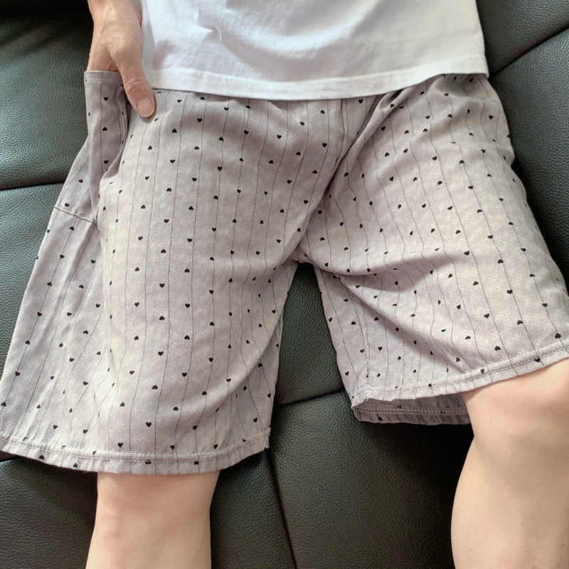 남성용 5부 반바지 - 회색 하트