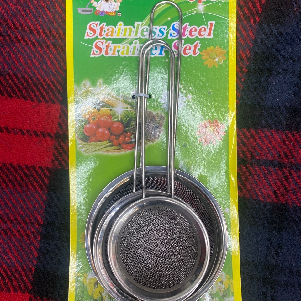 3pc stainless steel oil grid Bird's Nest colander filter mesh leakage egg white separation flour sieve baking tool