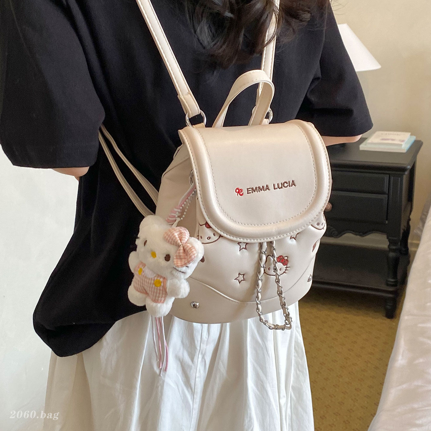 Mochila de estilo de moda femenina versátil para estudiantes de clase mochila de viaje de dibujos animados pequeña 2026 mochila nueva niña