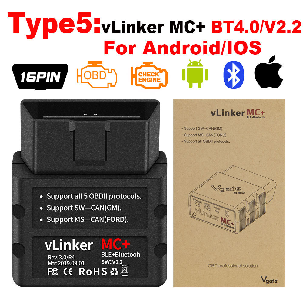 Vgate vLinker MC+ ELM327 V2.2 Bluetooth 4.0 For Android/IOS